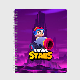 Тетрадь с принтом BrawlStars Бонни с пушкой Bonny в Тюмени, 100% бумага | 48 листов, плотность листов — 60 г/м2, плотность картонной обложки — 250 г/м2. Листы скреплены сбоку удобной пружинной спиралью. Уголки страниц и обложки скругленные. Цвет линий — светло-серый
 | boni | bonnie | brawl | brawl stars | brawlstars | brawl_stars | бони | бонни | бравлстарс