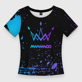 Женская футболка 3D Slim с принтом mamamoo  neon в Тюмени,  |  | 1thek | gogobebe | hallyu | hip | hwasa | k pop | korean music | loen | mamamoo | mnet | moonbyul | music | mv | new | solar | song | teaser | wheein