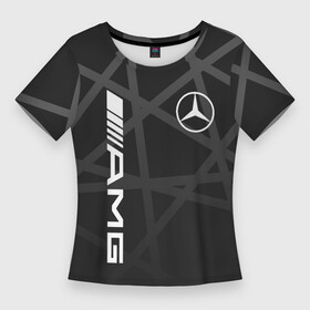 Женская футболка 3D Slim с принтом MERCEDES  BENZ  МЕРСЕДЕС в Тюмени,  |  | amg | auto | benz | car | carbon | mercedes | red | абстракция | автомобиль | амг | бенз | красный | машина | мерен | мерс | мерседес | технологии