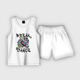 Детская пижама с шортами хлопок с принтом Погружение в Брейк Данс в Тюмени,  |  | break | dance | брейк | данс | стиль | тинейджер | урбан | хип хоп