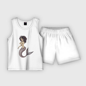 Детская пижама с шортами хлопок с принтом Девушка  Русалка в Тюмени,  |  | девушка | плавание | русалка | русалочка | рыба | хвост