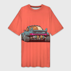 Платье-футболка 3D с принтом cyber car в Тюмени,  |  | Тематика изображения на принте: auto | avto | drive2 | авто | автозапчасти | автозвук | автомобили | автосервис | автоспорт | автотюнинг | гонки | дорога | машина | скорость