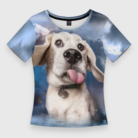 Женская футболка 3D Slim с принтом Бигль  веселый собакен в Тюмени,  |  | handeyework | арт | веселые | волк | животные | нос | нюх | прикольные | смех | смешные | собаки | собка | улыбка | хаски