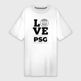 Платье-футболка хлопок с принтом PSG Love Классика в Тюмени,  |  | club | football | germain | logo | love | paris | psg | saint | жермен | клуб | лого | мяч | пари | псж | сен | символ | спорт | футбол | футболист | футболисты | футбольный