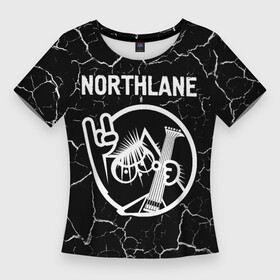 Женская футболка 3D Slim с принтом Northlane  КОТ  Трещины в Тюмени,  |  | band | metal | northlane | rock | группа | кот | мрамор | нортлейн | рок | трещины
