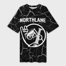Платье-футболка 3D с принтом Northlane  КОТ  Трещины в Тюмени,  |  | band | metal | northlane | rock | группа | кот | мрамор | нортлейн | рок | трещины