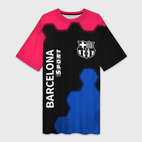 Платье-футболка 3D с принтом BARCELONA  Sport  Графика в Тюмени,  |  | barca | barcelona | barsa | barselona | fcb | logo | messi | sport | барса | барселона | знак | клуб | лого | логотип | логотипы | месси | символ | символы | соты | футбол | футбольная | футбольный
