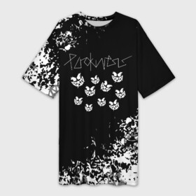 Платье-футболка 3D с принтом Пирокинезис  Pyrokinesis  Белые брызги в Тюмени,  |  | pyrokinesis | андрей пирокинезис | каждаябарбистерва | левый баттл | музыка | музыкант | пирокинезис | рэп | рэпер | хип хоп