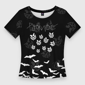 Женская футболка 3D Slim с принтом Pyrokinesis  летучей мыши в Тюмени,  |  | pyrokinesis | андрей пирокинезис | каждаябарбистерва | левый баттл | музыка | музыкант | пирокинезис | рэп | рэпер | хип хоп