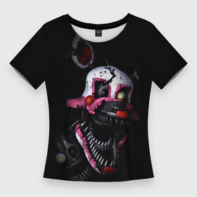 Женская футболка 3D Slim с принтом Twisted Bonnie в Тюмени,  |  | five nights | twisted bonnie | аниматроник | бони | заяц | искаженный бонни