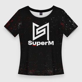 Женская футболка 3D Slim с принтом superm  мелкие брызги красок в Тюмени,  |  | Тематика изображения на принте: baekhyun | exo | jopping | kai | kpop | lucas | mark | nct | shinee | super m | superm | taemin | taeyong | ten | wayv
