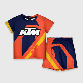 Детский костюм с шортами 3D с принтом KTM VINTAGE  SPORTWEAR в Тюмени,  |  | Тематика изображения на принте: 90s | cross | enduro | ktm | moto | moto sport | motocycle | sportmotorcycle | vintage | винтаж | кросс | ктм | мото | мото спорт | мотоспорт | спорт мото