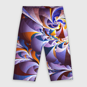 Велосипедки 3D с принтом оранжево  голубой фрактал в Тюмени,  |  | abstraction | color | fashion | neon | pattern | абстракция | мода | неон | узор | цвет