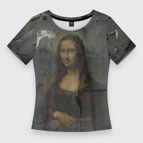 Женская футболка 3D Slim с принтом Мона Лиза  Джоконда  Post Art в Тюмени,  |  | art | collage | gioconda | girl | leonardo da vinci | masterpiece | mona lisa | девушка | джоконда | искусство | коллаж | леонардо да винчи | мона лиза | шедевр