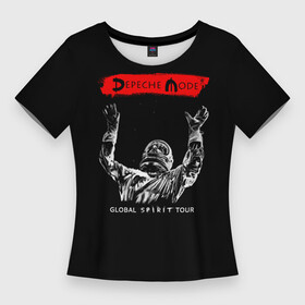 Женская футболка 3D Slim с принтом DEPECHE MODE ( GLOBAL SPIRIT TOUR) в Тюмени,  |  | 80 е | depeche | dm | группа | музыка | наслаждайся тишиной | новая волна | поп | черный | электроника | электронная музыка