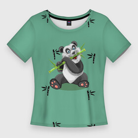 Женская футболка 3D Slim с принтом Пандовая семья  Папа в Тюмени,  |  | family | family look | family style | panda | pandas | бамбук | белый | для семьи | зеленый | медведи | медведь | мишка | мишки | панда | панды | папа | папе | папочка | папочке | семейные | семейный | семейный стиль | семья
