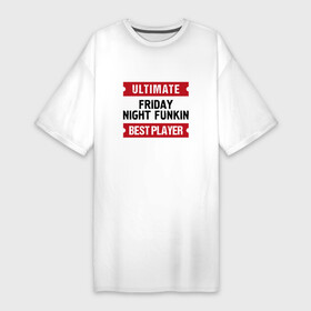 Платье-футболка хлопок с принтом Friday Night Funkin Ultimate в Тюмени,  |  | friday | friday night funkin | funkin | logo | night | ultimate | игра | игры | лого | логотип | найт | символ | фанкин | фрайдей