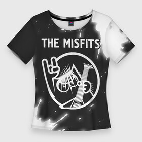Женская футболка 3D Slim с принтом The Misfits  КОТ  Краска в Тюмени,  |  | band | metal | misfits | paint | rock | the | the misfits | брызги | группа | кот | краска | мисфитс | рок
