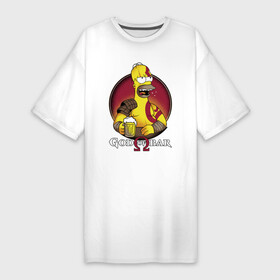 Платье-футболка хлопок с принтом Homer god of bar в Тюмени,  |  | bar | beer | burp | god of bar | homer simpson | бар | бог бара | гомер симпсон | отрыжка
