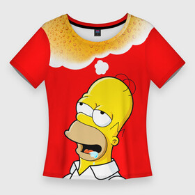 Женская футболка 3D Slim с принтом Homer dream в Тюмени,  |  | beer | dream | duff | homer | simpsons | wish | гомер | даф | дафф | желание | мечта | симпсоны