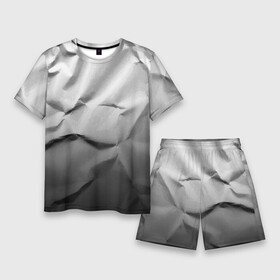Мужской костюм с шортами 3D с принтом Мятая бумага  Текстура  Crumpled Paper  Texture в Тюмени,  |  | abstraction | fashion | paper | texture | vanguard | абстракция | авангард | бумага | мода | текстура