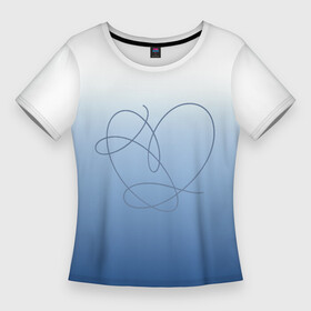 Женская футболка 3D Slim с принтом Сердце love yourself в Тюмени,  |  | bangtan | bts | bts love yourself | gradient | heart | i need you | run | бантан | бантаны | бело голубая | бтс | бтс эра hyyh | ви | градиент | джин | на каждый день | намджун | тэхен | хоби | хосок | чг | чимин | чонгук | шуга | юнги