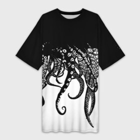 Платье-футболка 3D с принтом В щупальцах осьминога в Тюмени,  |  | octopus | асьменог | асьминог | в щупальцах осьминога | животное | морские животные | октопус | осьминог | подводный мир | щупальца | щупальцы