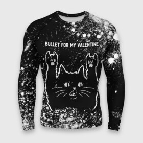 Мужской рашгард 3D с принтом Bullet For My Valentine  Rock Cat в Тюмени,  |  | band | bullet | bullet for my valentine | for | metal | rock | valentine | буллет | валентайн | группа | кот | краска | краски | рок | рок кот