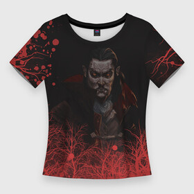 Женская футболка 3D Slim с принтом Vampire Survivors art в Тюмени,  |  | ame | games | vampire | vampire survivors | вампир | вампир выживание | вампир сурвайворс | игра | игры