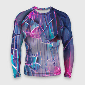 Мужской рашгард 3D с принтом Осколки стекла в Тюмени,  |  | abstraction | blue | bright | colors | crack | dark | debris | multicoloured | pink | purple | абстракция | блеск | вспышки | осколки | разбитое | розовый | свет | синий | стекло | темный | треснутое | фиолетовый | яркий