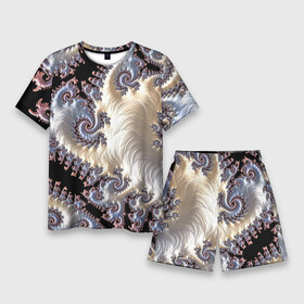 Мужской костюм с шортами 3D с принтом Авангардный фрактальный паттерн  Avant garde fractal pattern в Тюмени,  |  | abstraction | fashion | fractal | pattern | vanguard | абстракция | авангард | мода | узор | фрактал
