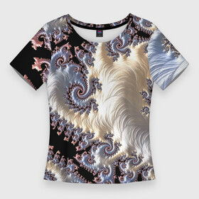 Женская футболка 3D Slim с принтом Авангардный фрактальный паттерн  Avant garde fractal pattern в Тюмени,  |  | abstraction | fashion | fractal | pattern | vanguard | абстракция | авангард | мода | узор | фрактал