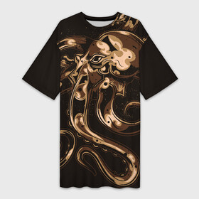 Платье-футболка 3D с принтом Мощный осьминог в Тюмени,  |  | octopus | морской житель | осьминог | спрут | щупальца