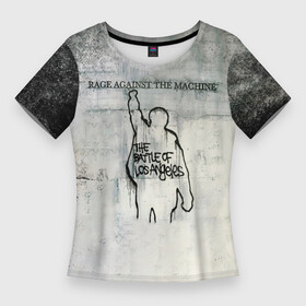 Женская футболка 3D Slim с принтом Battle of Los Angeles  Rage Against the Machine в Тюмени,  |  | Тематика изображения на принте: rage | rage against the machine | ratm | zack de la rocha | группа | зак де ла роча | ратм | рейдж | рок