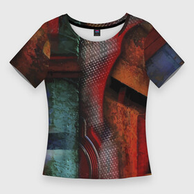 Женская футболка 3D Slim с принтом Урбанистический паттерн  Urban pattern в Тюмени,  |  | abstraction | casual | color | pattern | urbanism | абстракция | паттерн | урбанизм | цвет