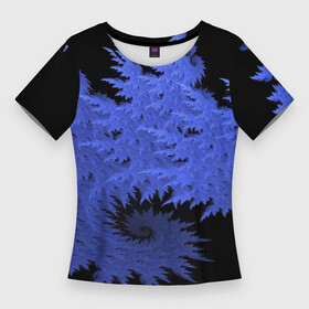 Женская футболка 3D Slim с принтом Абстрактный морозный узор  Abstract frost pattern в Тюмени,  |  | abstraction | fashion | frost | neon | pattern | абстракция | мода | мороз | неон | узор