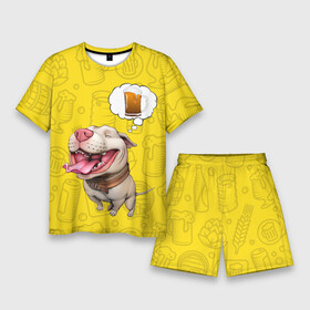 Мужской костюм с шортами 3D с принтом BeerBull в Тюмени,  |  | beer | pitbull | квас | любитель кваса | м | мем | мем с собакой | напиток | пенный напиток | питбуль | собака | собака мечтает | хочу квас