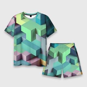 Мужской костюм с шортами 3D с принтом GEOMETRIC SHAPES в Тюмени,  |  | Тематика изображения на принте: вектор | геометрические фигуры | геометрический | графический | зеленый | красочный | розовый | синий | текстура | треугольники | узор | форма | формы