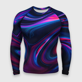 Мужской рашгард 3D с принтом Неоновые разводы  Neon streaks в Тюмени,  |  | abstraction | fashion | neon | streaks | абстракция | мода | неон | разводы