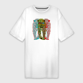Платье-футболка хлопок с принтом Леопард 3D в Тюмени,  |  | leopard | panthera | panthera pardus | барс | гепард | животное | зверь | кошачие | кошачий | крупная кошка | лео | леопард | леопарды | пантера | пятнистый | хищник | ягуар