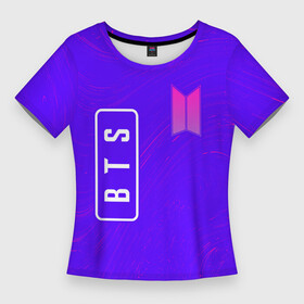 Женская футболка 3D Slim с принтом BTS  Разводы в Тюмени,  |  | band | boyband | bts | k pop | kpop | logo | music | бойбенд | бойбэнд | бтс | группа | к поп | кпоп | лого | логотип | музыка | разводы | символ | символы