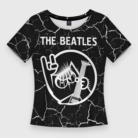 Женская футболка 3D Slim с принтом The Beatles  КОТ  Трещины в Тюмени,  |  | band | beatles | metal | rock | the | the beatles | битлз | группа | кот | мрамор | рок | трещины
