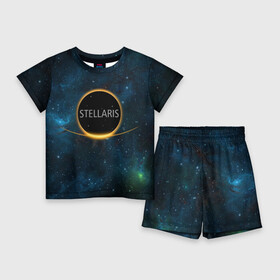Детский костюм с шортами 3D с принтом Stellaris For us all в Тюмени,  |  | звезды | игра | инопланетяне | космические миры | космос | планеты | стратегии