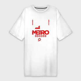 Платье-футболка хлопок с принтом Надпись Eat Sleep Metro Exodus Repeat в Тюмени,  |  | eat sleep repeat | exodus | logo | metro | metro exodus | игра | игры | лого | логотип | метро | символ | эксодус