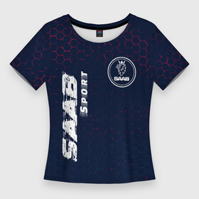 Женская футболка 3D Slim с принтом СААБ  SAAB Sport  Графика в Тюмени,  |  | auto | logo | moto | saab | sport | symbol | авто | автомобиль | гонки | знак | лого | логотип | логотипы | марка | машина | мото | сааб | символ | символы | соты