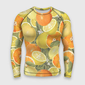 Мужской рашгард 3D с принтом Апельсины и Лимоны в Тюмени,  |  | fruits | lemons | oranges | summer | апельсины | лето | лимоны | фрукты