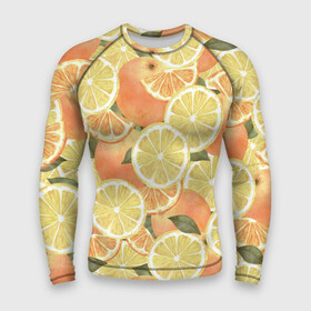 Мужской рашгард 3D с принтом Летние Апельсины в Тюмени,  |  | fruits | lemons | oranges | summer | апельсины | лето | лимоны | фрукты