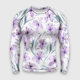 Мужской рашгард 3D с принтом Цветы Фиолетовые Нарисованные Акварелью в Тюмени,  |  | flowers | акварель | букет | нарисованные | природа | растение | фиолетовые | флора | цветы