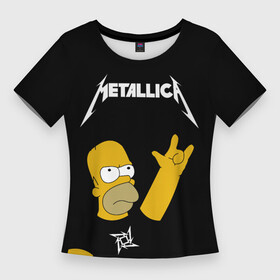 Женская футболка 3D Slim с принтом Metallica Гомер Симпсон рокер в Тюмени,  |  | gimer | heavy | heavy metal | homer | metal | metalica | metallica | simpson | simpsons | trash metal | гомер | джеймс | кирк | ларс | мастейн | метал | металика | металл | металлика | музыка | ньюстед | рок | симпсон | симпсоны | трухильо | ул