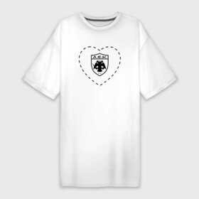 Платье-футболка хлопок с принтом Лого AEK Athens в сердечке в Тюмени,  |  | aek | aek athens | athens | club | football | logo | love | аек | клуб | лого | мяч | сердечко | символ | спорт | футбол | футболист | футболисты | футбольный